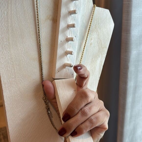 Ann Taylor Rhinestone Pearl Tassel Elegant Classy Gold Tone Necklace - Picture 5 of 7